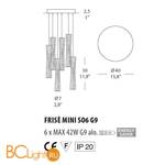 Подвесной светильник Evi Style Frise mini SO6 G9 ES0505SO08SEAL - Схема