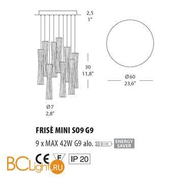 Подвесной светильник Evi Style Frise mini SO9 G9 ES0506SO08SEAL - Схема