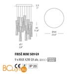 Подвесной светильник Evi Style Frise mini SO9 G9 ES0506SO08SEAL - Схема