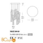 Подвесной светильник Morosini Evi Style Frise SO9 G9 ES0156SO08SEAL - Схема