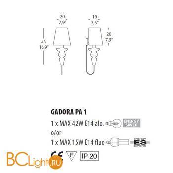 Бра Morosini Evi Style Gadora PA1 ES0600PA04AVAL - Схема