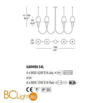 Подвесной светильник Morosini Evi Style Gadora S4L ES0604SO04GTAL - Схема