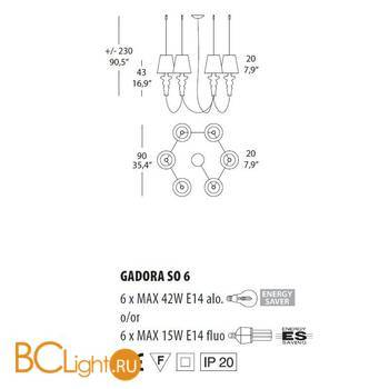 Люстра Morosini Evi Style Gadora SO6 ES0601SO04AVAL - Схема