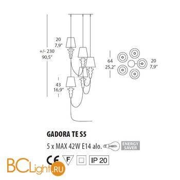 Торшер Morosini Evi Style Gadora TE S5 ES0600TE04GTAL - Схема