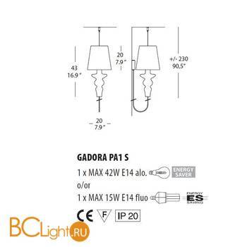 Бра Morosini Evi Style Gadora PA1 S ES0602PA04VIAL - Схема