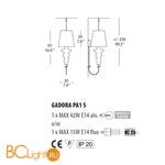 Бра Morosini Evi Style Gadora PA1 S ES0602PA04VIAL - Схема