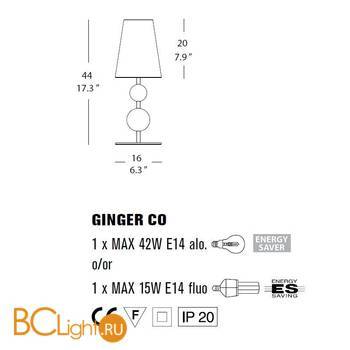 Настольная лампа Evi Style Ginger CO ES0140CO06BIAL - Схема
