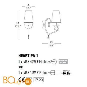 Бра Evi Style Heart PA1 ES0130PA04AVAL - Схема
