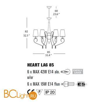 Люстра Evi Style Heart LA6 85 ES0130LA07NOAL - Схема