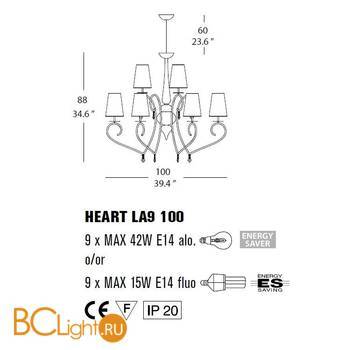 Люстра Evi Style Heart LA9 100 ES0132LA06BIAL - Схема