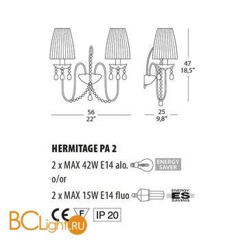 Бра Morosini Evi Style Hermitage PA2 ES0700PA04AVAL - Схема
