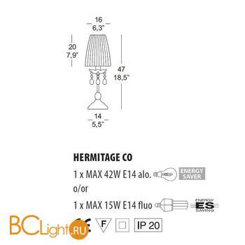 Настольная лампа Morosini Evi Style Hermitage CO ES0700CO04GTAL - Схема