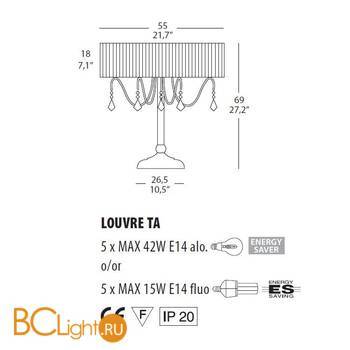Настольная лампа Evi Style Louvre TA ES0800TA28BXAL - Схема
