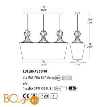 Подвесной светильник Evi Style Lucernae SO90 ES0173SO25TB - Схема