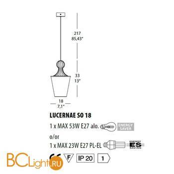 Подвесной светильник Evi Style Lucernae SO18 ES0170SO25AV - Схема