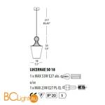 Подвесной светильник Evi Style Lucernae SO18 ES0170SO25AV - Схема