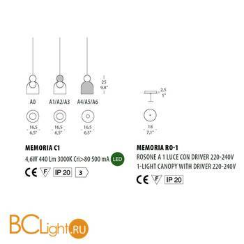 Подвесной светильник Evi Style Memoria C1-A6 / RO1 ES0263SO29A6L3+ES0260RO06 - Схема