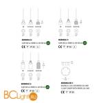 Подвесной светильник Evi Style Memoria S2-A5x2 / C1-A5x2 / C2-A5 / RO5 - Схема