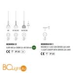 Подвесной светильник Evi Style Memoria S1-A6 / RO1 ES0261SO29A6L3+ES0260RO06 - Схема