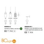 Подвесной светильник Evi Style Memoria C2-A4 / RO1 ES0264SO04A4LD + ES0260RO06 - Схема