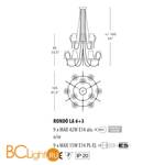 Люстра Evi Style Rondo' LA6+3 ES0182LA04AVAL - Схема