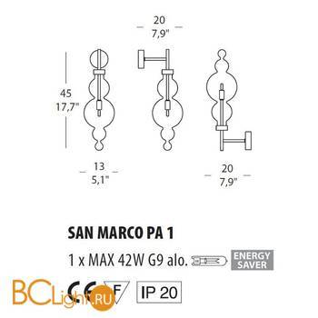 Бра Evi Style San Marco PA1 ES0630PA04AMAL - Схема