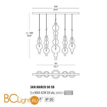 Подвесной светильник Evi Style San Marco SO5 B ES0633SO04FUAL - Схема