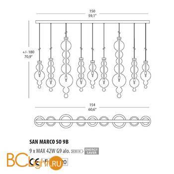 Подвесной светильник Evi Style San Marco SO9 B ES0634SO04FUAL - Схема