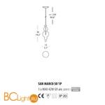 Подвесной светильник Evi Style San Marco SO1 P ES0630SO04AMAL - Схема