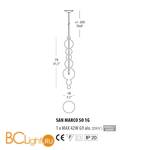 Подвесной светильник Evi Style San Marco SO1 G ES0632SO04FUAL - Схема
