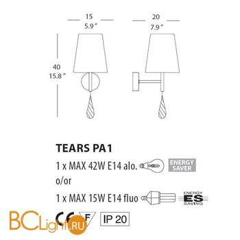 Бра Evi Style Tears PA1 ES0120PA22NEAL - Схема