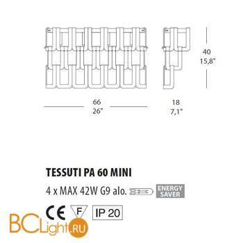 Настенный светильник Morosini Evi Style Tessuti PA 60 MINI ES0101PA08CTAL - Схема