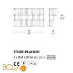 Настенный светильник Morosini Evi Style Tessuti PA 60 MINI ES0101PA08CTAL - Схема