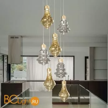 Подвесной светильник Evi Style Trottola Oro Ambra+Trasparente