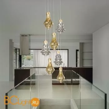 Подвесной светильник Evi Style Trottola Oro Ambra+Trasparente - Фото 0