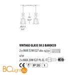 Подвесной светильник Evi Style Vintage glass SO2 Barocco ES0224SO04CC - Схема