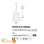 Подвесной светильник Evi Style Vintage SO55 Campana AV ES251SO04AV - Схема