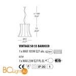 Подвесной светильник Evi Style Vintage SO55 Barocco SR ES250SO04SR - Схема