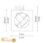 Трековый светильник Fabbian Aster Maxi / Aster Mini D36J05 00 - Схема