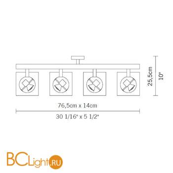 Потолочный светильник Fabbian Aster Mini Black Glass D36 E01 02 - Схема