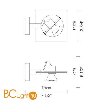 Спот (точечный светильник) Fabbian Aster Mini Black Glass D36 G01 02 - Схема