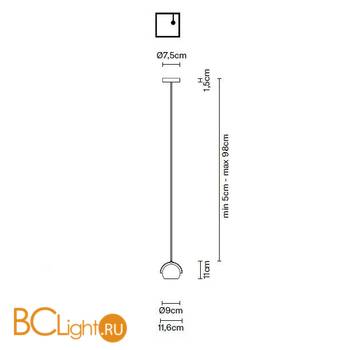 Подвесной светильник Fabbian Beluga Colour D57 A11 41 - Схема