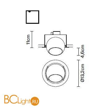 Встраиваемый спот (точечный светильник) Fabbian Beluga Colour D57 F01 03 - Схема