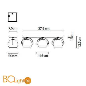 Спот (точечный светильник) Fabbian Beluga Colour D57 G25 43 - Схема