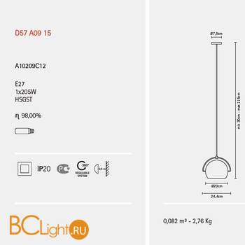 Подвесной светильник Fabbian Beluga Steel D57 A09 15 - Схема