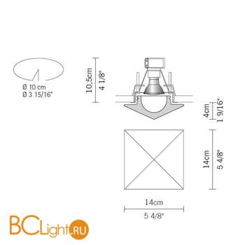 Встраиваемый светильник Fabbian Cheope D27 F07 00 - Схема