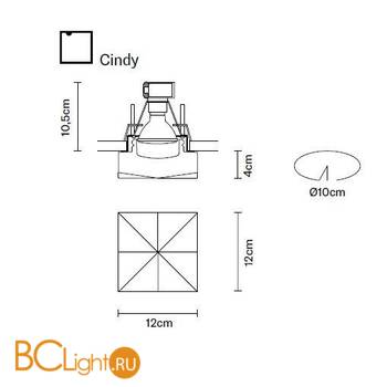 Встраиваемый спот (точечный светильник) Fabbian Cindy D27 F49 00 - Схема