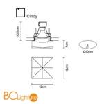 Встраиваемый спот (точечный светильник) Fabbian Cindy D27 F49 01 - Схема