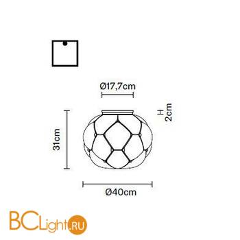 Потолочный светильник Fabbian Cloudy F21 E02 71 - Схема