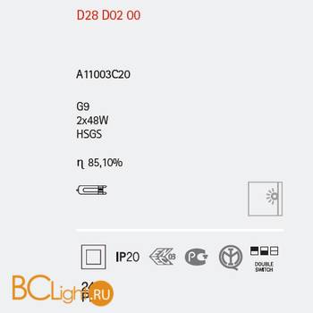 Бра Fabbian Cubetto Crystal Glass D28 D01 00 - Схема